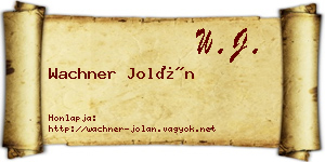 Wachner Jolán névjegykártya