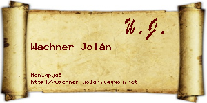Wachner Jolán névjegykártya