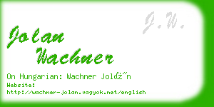 jolan wachner business card